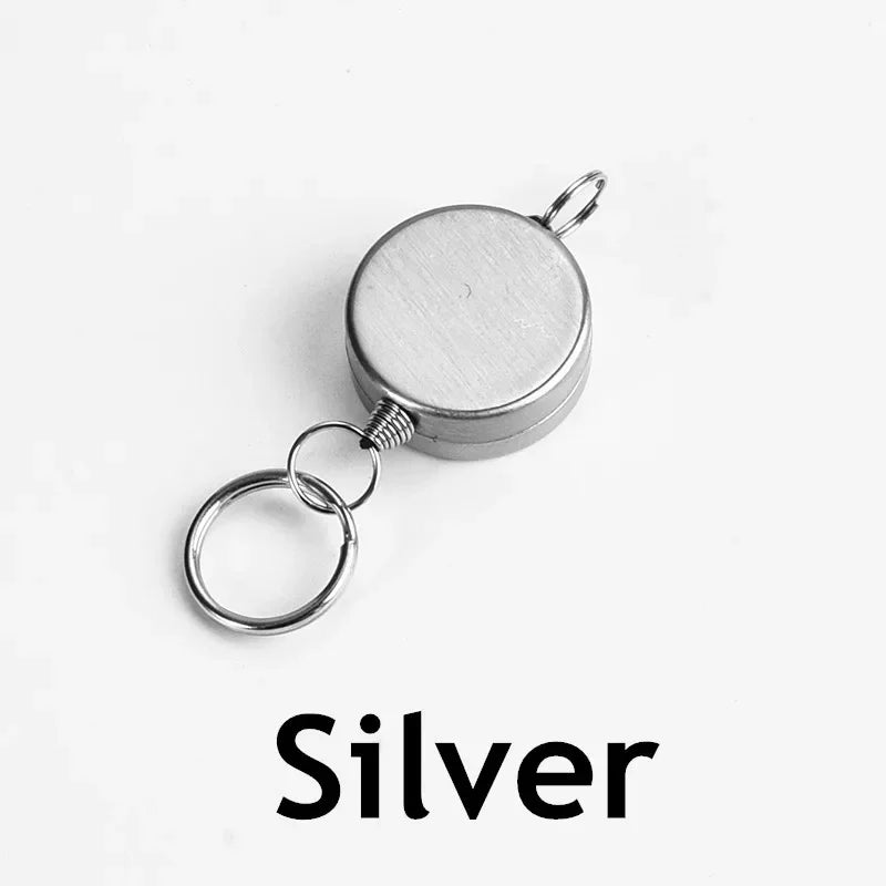 Retractable Key Chain Key Chain Pull Back Recoil Movement Key Ring Anti-lost ID Card Holder Anti-theft Chain Organizer