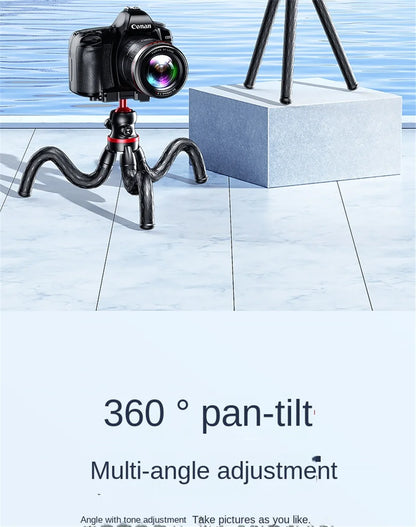 FGCLSY 2025 Flexible Octopus Tripod for iPhone smartphone Camera DSLR 2in1 Design With Phone Holder Side Cold Shoe 1/4'' Screw