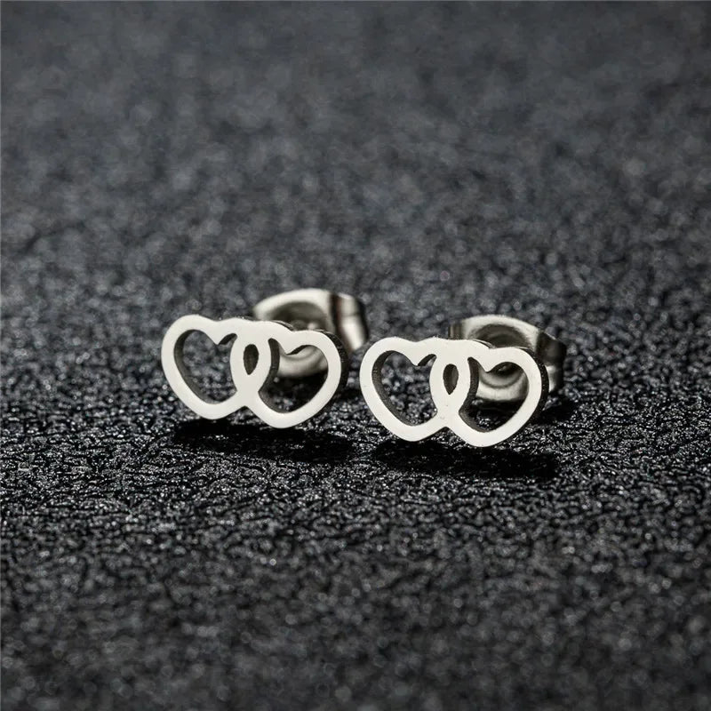 Fashion Small Heartbeat Stud Earrings Medical ECG with Heart Earings for Women Everyday Jewelry Girls Valentine's Day Gift