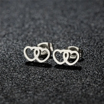 Fashion Small Heartbeat Stud Earrings Medical ECG with Heart Earings for Women Everyday Jewelry Girls Valentine's Day Gift