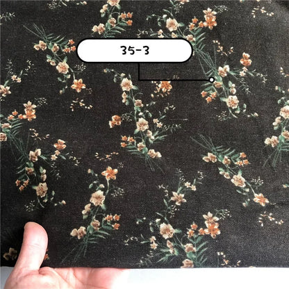 145cm Wide Printed Cotton and Linen Fabric Small Floral Patterns Retro Shirt Dress DIY Clothing Sewing Fabric 90% Cotton Content