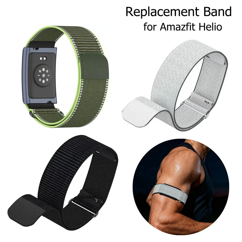 Adjustable Nylon Strap For Amazfit Helio Bicep/Wrist Band Breathable Sport Fitness Tracker Replacement Loop Accessories