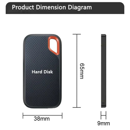 Portable SSD 1TB External Hard Drive Fast Transfer Solid State Drive Large Capacity Waterproof Hard Disk Storage for Laptops/PC