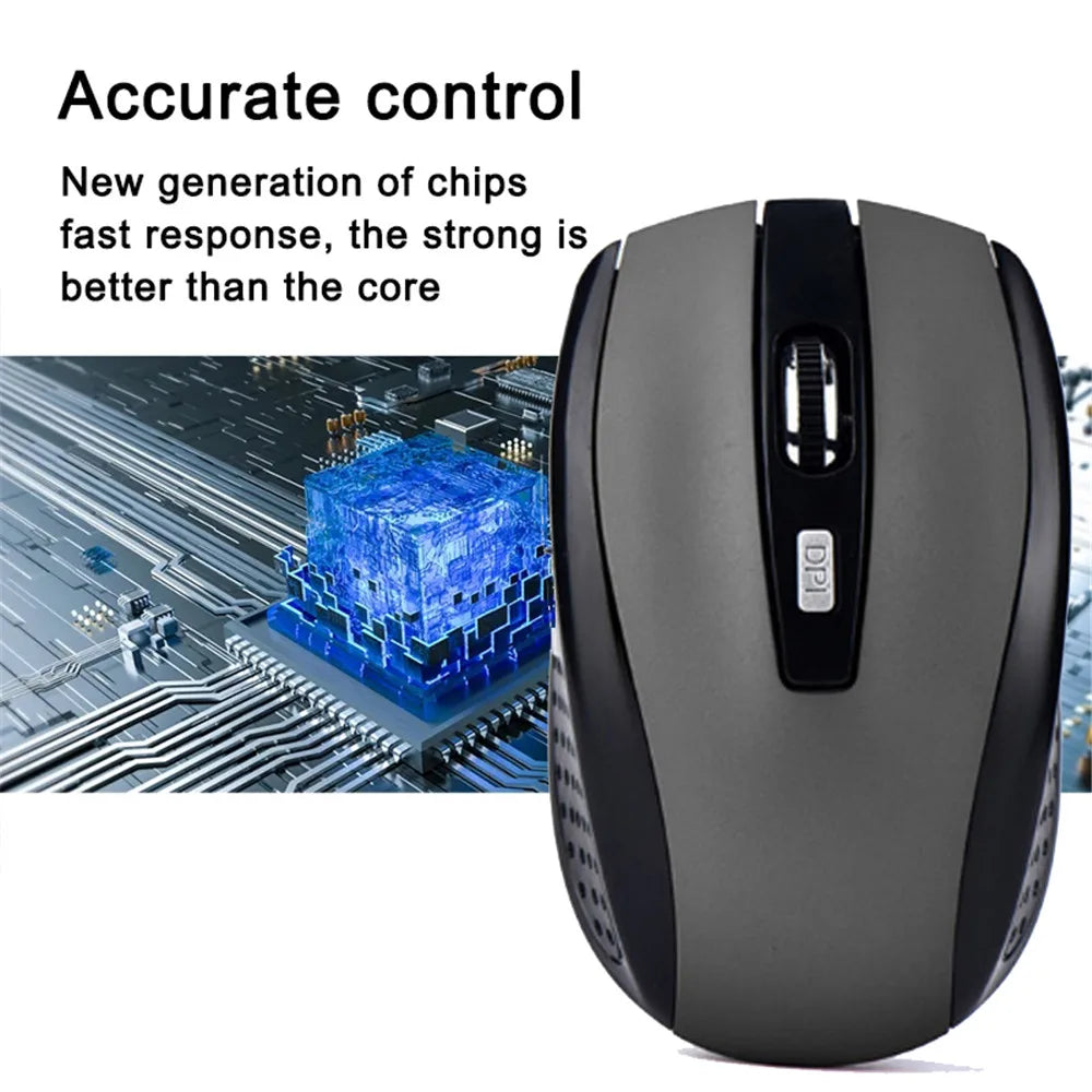 2.4G Wireless Mouse 2.4GHz Gaming Mouse 6D Optical Wireless Mouse Slim and Mini Compatible with MacBook and Laptops