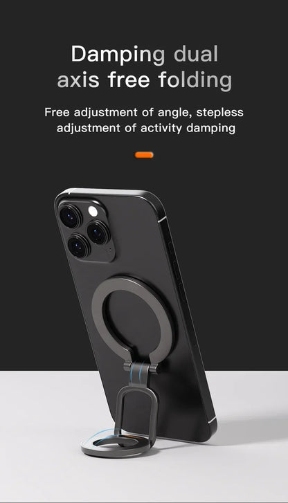 Double Sided Phone Stand Magnetic Phone Ring Holder Kickstand Magnet Grip for MagSafe iPhone 16 15 14 13 12 Pro Max Car Holder