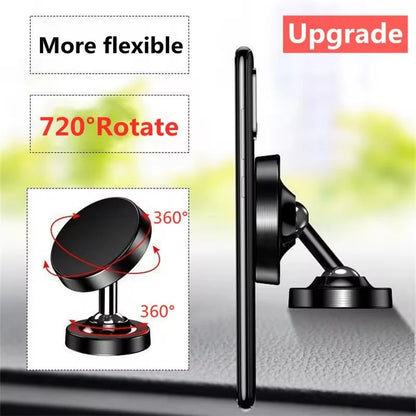 Creative Dual Axis Alloy magnetic car bracket 720 ° rotation Double ball magnetic phone holder for Any model phone