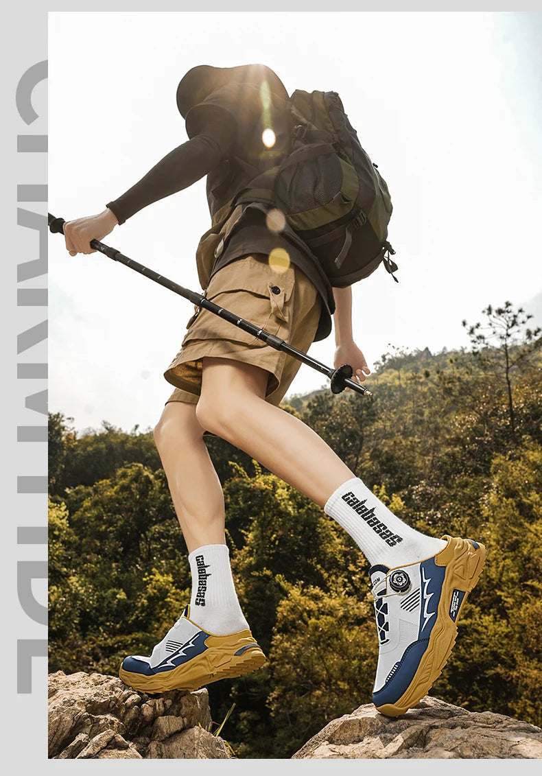 Men's casual sports shoes four season new rotating shoelaces comfort outdoor running walking shoes breathable soft-sole sneakers