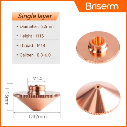 Fiber Laser Nozzle D28 D32 H15 M11 M14 Caliber 0.8-6.0 Laser Cutting Nozzle for Raytools Precitec Boci Laser Cutting Machine