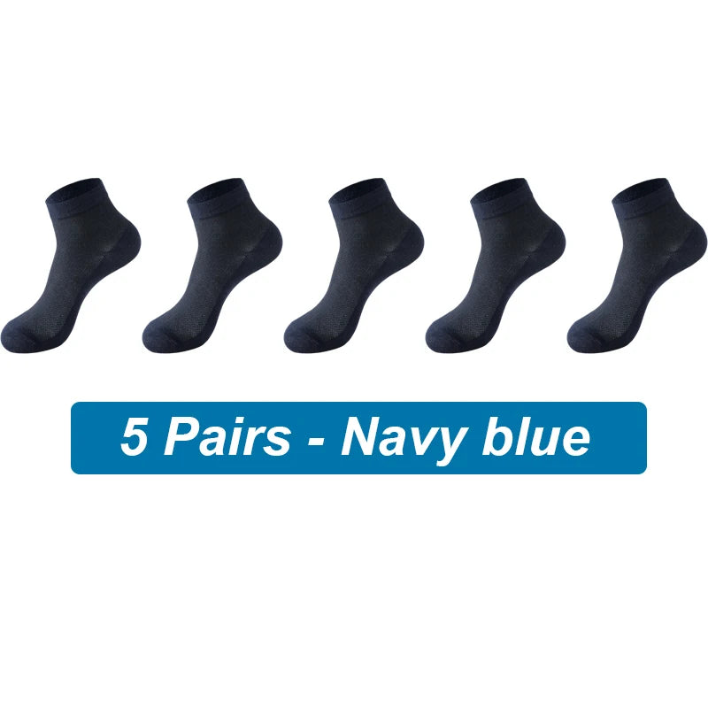 5Pairs Men Mesh Socks Organic Cotton Breathable Black White Business Sock Casual Athletic Spring Summer for Male Size EUR38-45