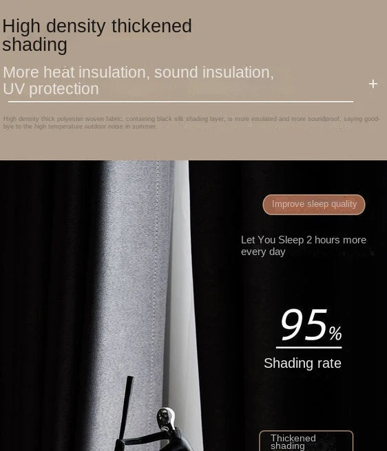 2025 New Spliced Two Color Bedroom Full Blackout Curtain Living Room Advanced Curtains Room Bay Window Light Luxury Drapes