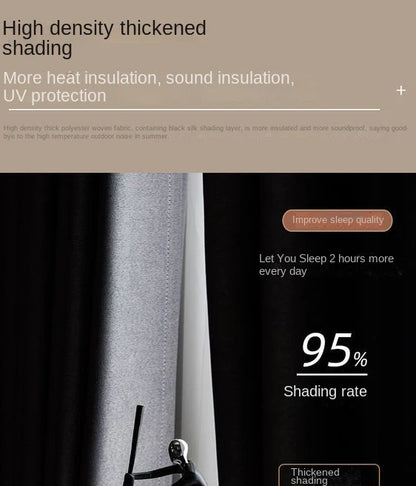 2025 New Spliced Two Color Bedroom Full Blackout Curtain Living Room Advanced Curtains Room Bay Window Light Luxury Drapes
