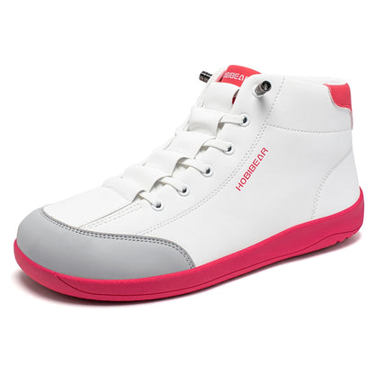 HOBIBEAR Mid-Top Barefoot Shoes Unisex Wide Toe Minimalist Ankle Boots Artificial Leather Outdoor Non-Slip Sneaker