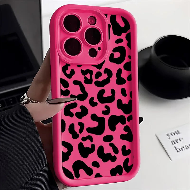 Leopard Print Phone Case For iPhone 13 Case iPhone 11 12 15 14 Pro Max X XR XS MAX 7 8 Plus SE Shockproof Silicone Soft Cover