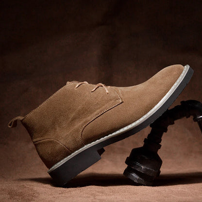 2025 Hot Selling High Top Retro Mens Casual Shoes Outdoor Wear-resistant Lace Up Flat Shoes Autumn and Winter Warm Walking Shoes