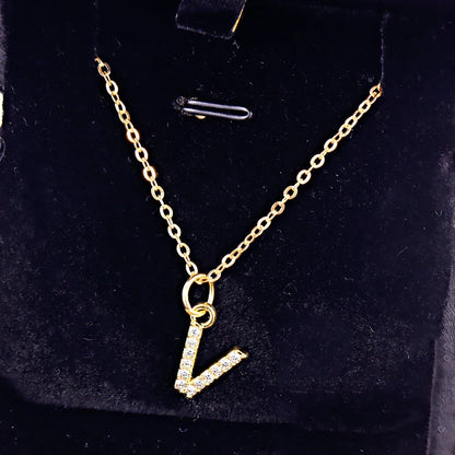 Kpop Shining A-Z Letter Pendant Charm Necklace 26 Initial Alphabet Name Golden Clavicle Chain Party Valentine's Day Jewelry Gift