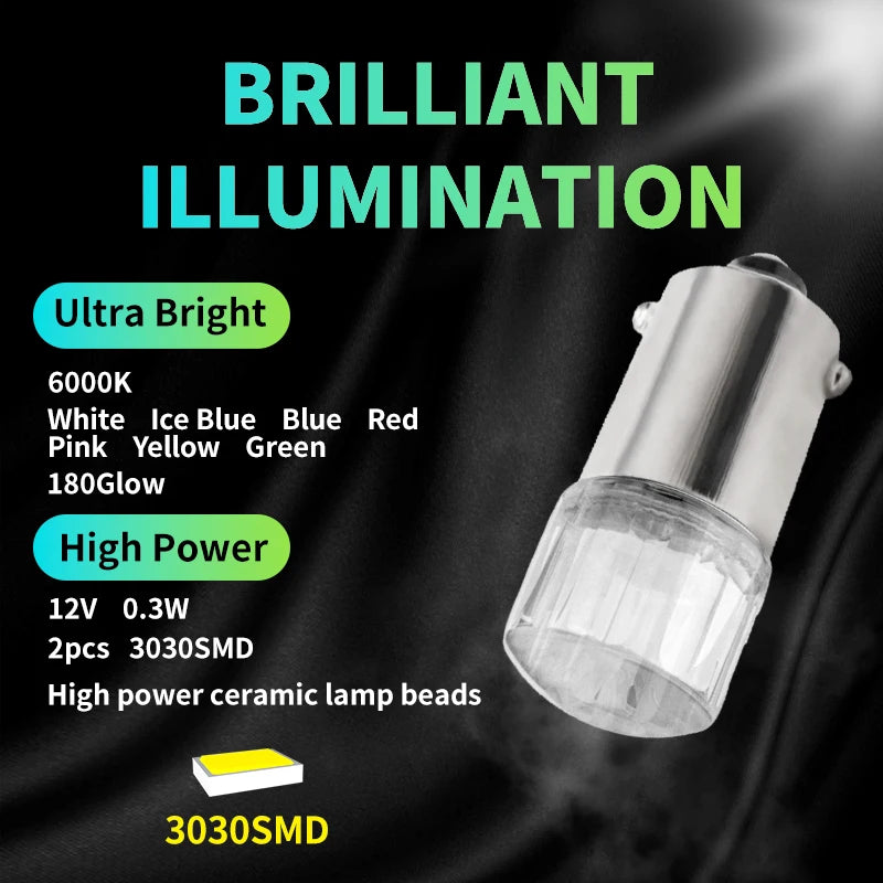 5PCS Ba9s Signal Lamp Led T4W 3030 Chip For Car Roof lights Mirror lights License Plate Lights 6000K White ba9s Led 6V 12V