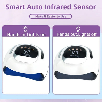 Professional 72 LEDS UV LED Nail Lamp For Fast Gel Nail Polish 320W Nail Dryer With 4 Timer Automatic Sensing For Salon