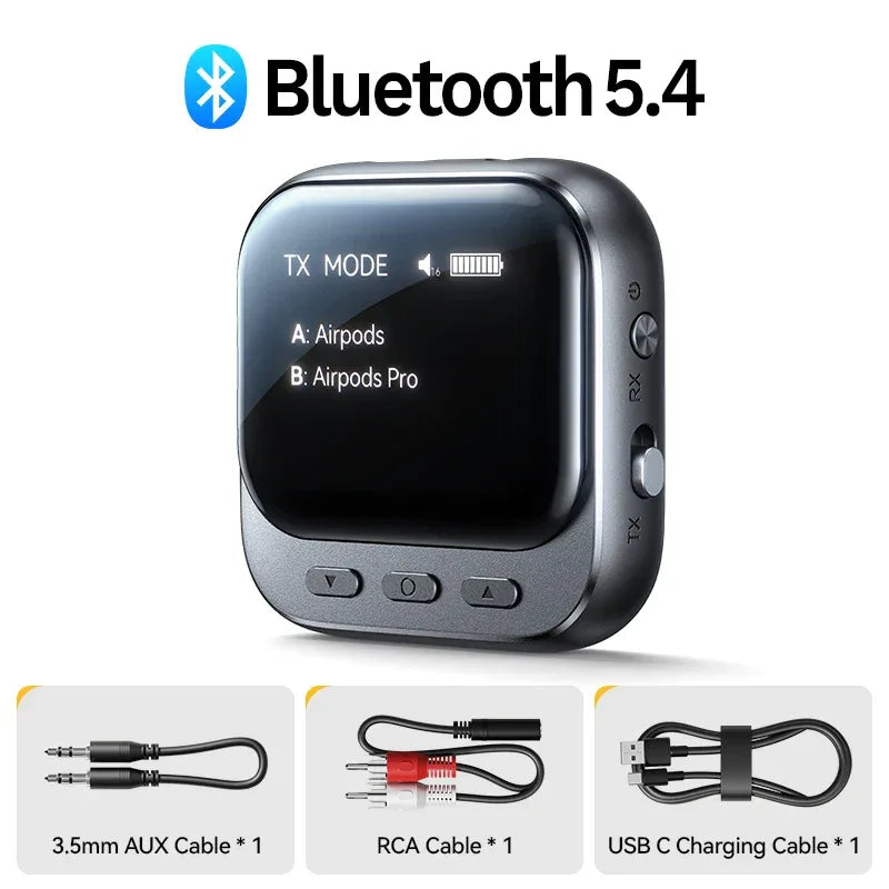 Joyroom Bluetooth 5.4 Receiver Transmitter 2-IN-1 AUX Car Bluetooth Adapter With LED Display TX/RX Dual Mode For Car Music