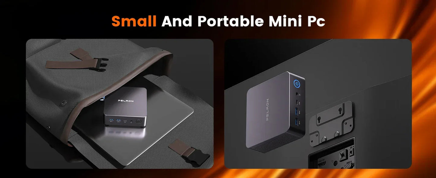 PELADN WO7 Mini PC AMD Ryzen 7 7735U (8C/16T, up to 4.75Ghz) 32GB DDR5+1TB SSD WiFi6 BT5.2 Quadruple-Display Mini Computer