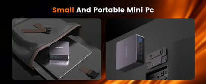PELADN WO7 Mini PC AMD Ryzen 7 7735U (8C/16T, up to 4.75Ghz) 32GB DDR5+1TB SSD WiFi6 BT5.2 Quadruple-Display Mini Computer