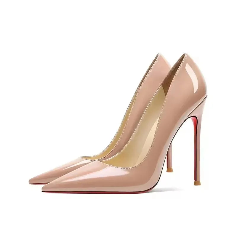 High Heels Women's Stiletto Patent Leather Internet Celebrity Pointed Large Size Small Size Professional Shoes