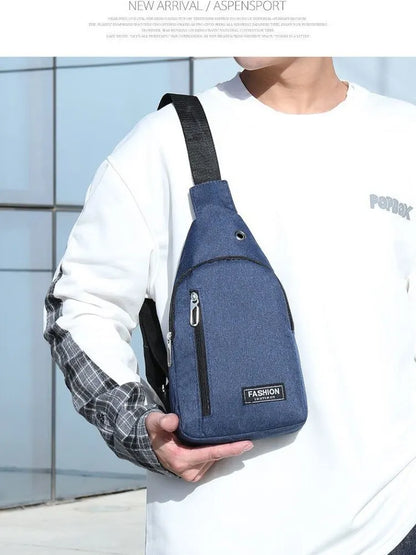 2023 New Chest Bag Fashion New Solid Color Men Chest Bag Outdoor Casual Fashion One Shoulder Crossbody Bag