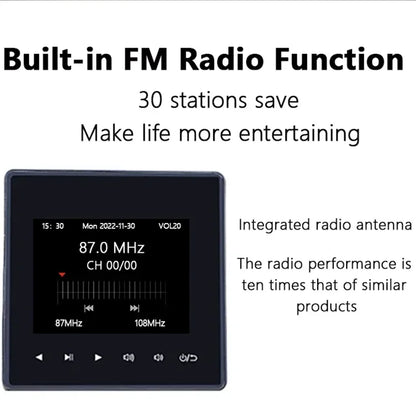2.8inch Bluetooth Wall Amplifier Touch Screen Mini Stereo Amp Home Theater Sound System Audio Support Fm Radio Aux for Residenti