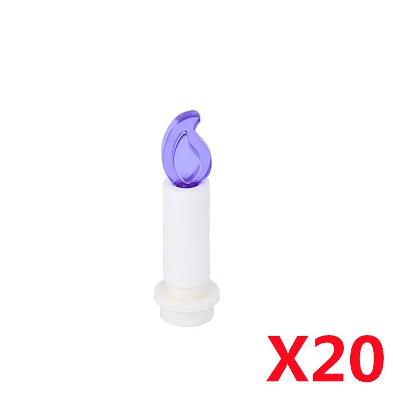 MOC Medieval Campfire Building Block Flame Wave Candle Transparent Wine Bottle Educational Toy Compatible Accessories Brick K054