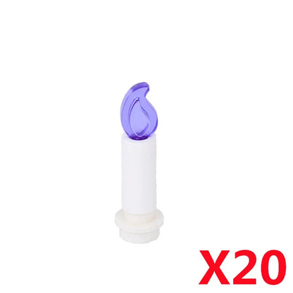 MOC Medieval Campfire Building Block Flame Wave Candle Transparent Wine Bottle Educational Toy Compatible Accessories Brick K054