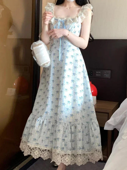 Fashion Elegant Warm Sling Lace Dress Women Vintage Sweet Slim Thin Print Summer Dresses Female Design Knit Solid Cardigan 2025