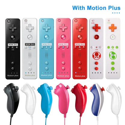 a Whole Set Remote Controller with Nunchuck Controller for  Wii Games Control for Wii Console Wireless Gamepad with Motion Plus