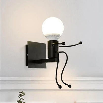 Humanoid Creative Wall Light Modern Simple Little Man Bedside Lamp Sconce Indoor Decor Hanging Lighting for Children Bedroom LED