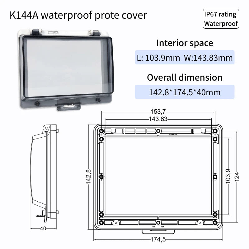 Outdoor Waterproof Window Cover with Lockable Circuit Breaker Electrical Box, Transparent Cover for IP67-Rated Button and Instru