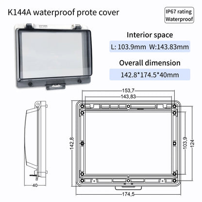 Outdoor Waterproof Window Cover with Lockable Circuit Breaker Electrical Box, Transparent Cover for IP67-Rated Button and Instru