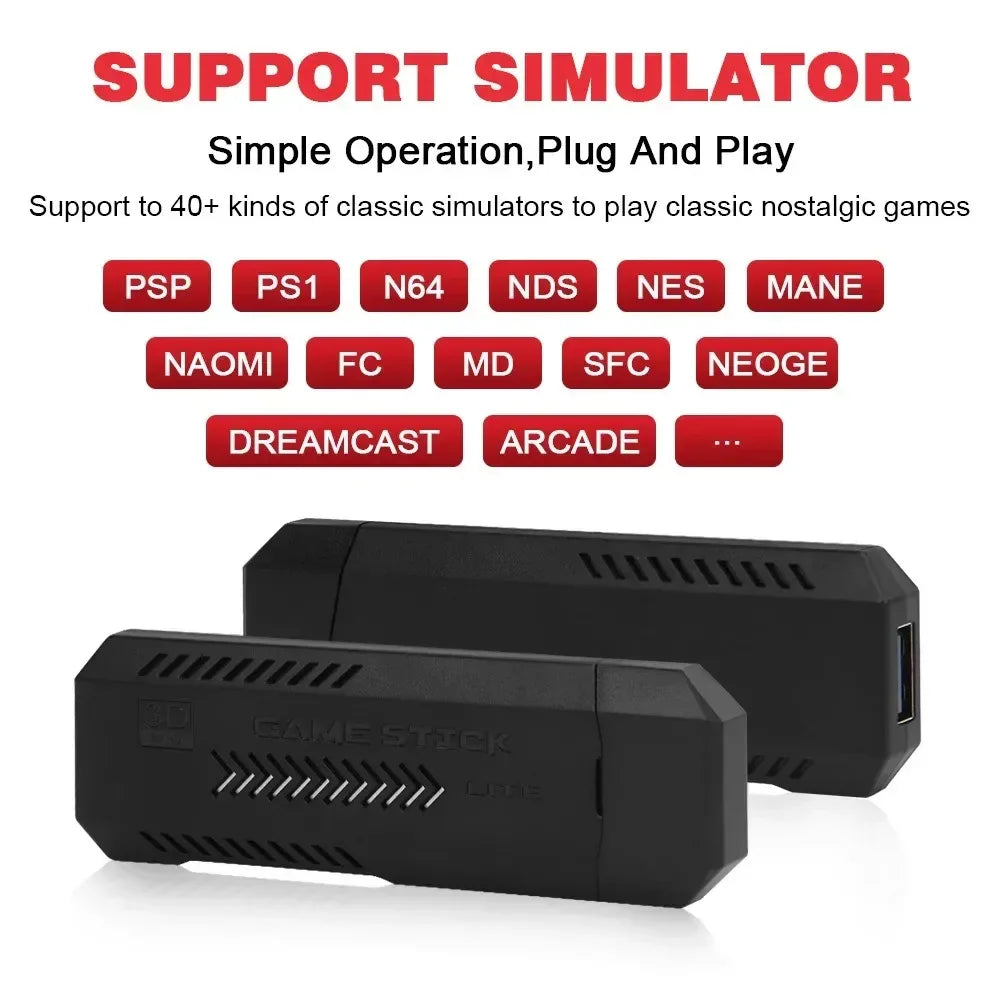 X2 Ultra Pro Retro Game Stick 64GB/128GB Portable Game Console with 4K Video Wireless Controller Supports FC & GBC Game Formats