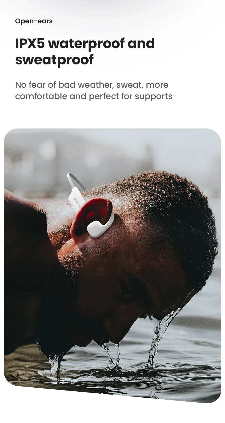 Bone Conductive Wireless Earphones Bluetooth 5.2 Open Headphones Sports Headset Waterproof Earhooks Headworn Loop