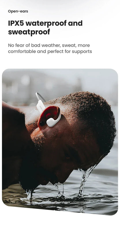 Bone Conductive Wireless Earphones Bluetooth 5.2 Open Headphones Sports Headset Waterproof Earhooks Headworn Loop