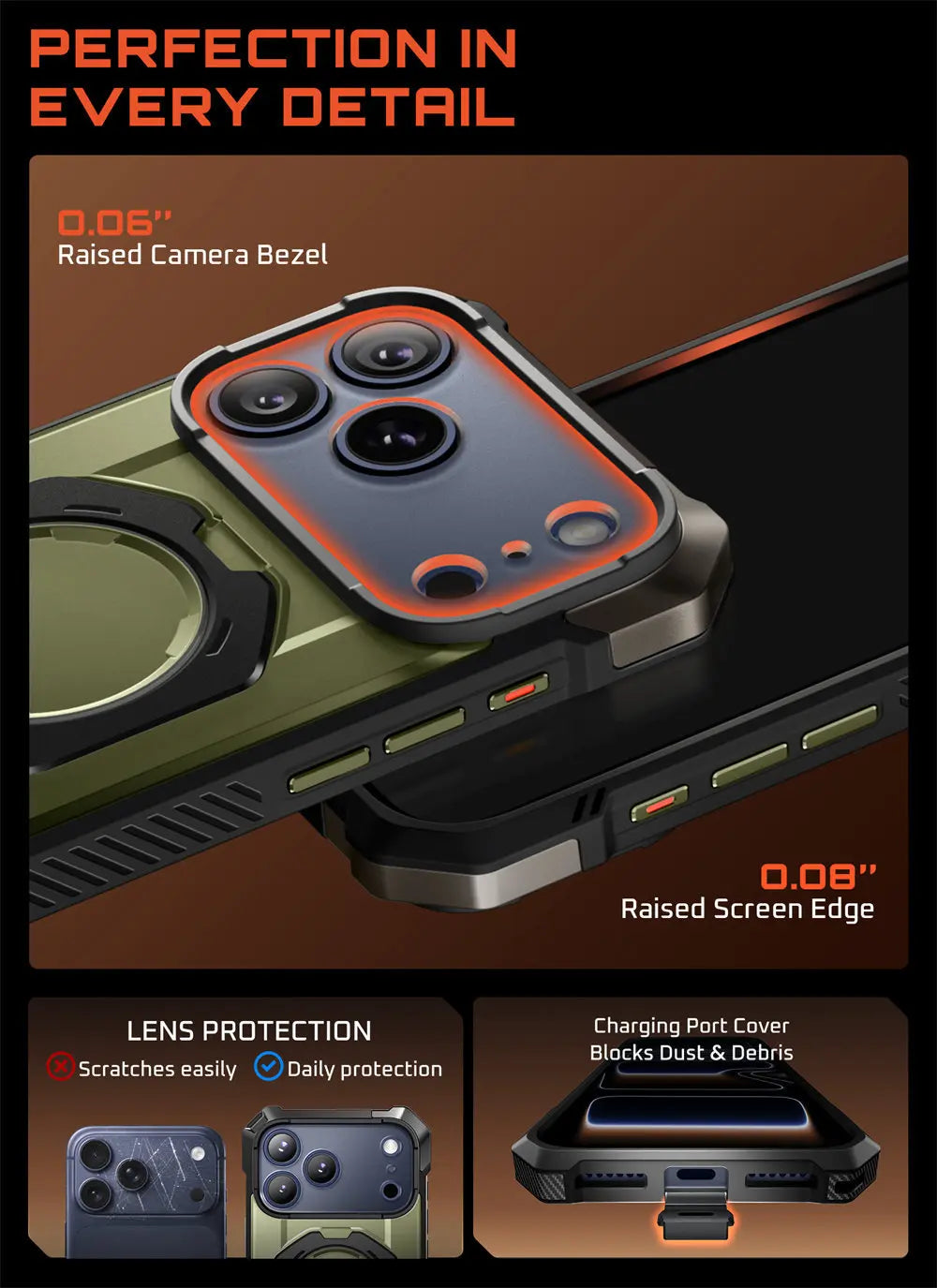 SUPCASE For iPhone 17 Pro Max Case with Camera Control Capture Button UB Grip Heavy Duty Rugged Magnetic Phone Case with Stand