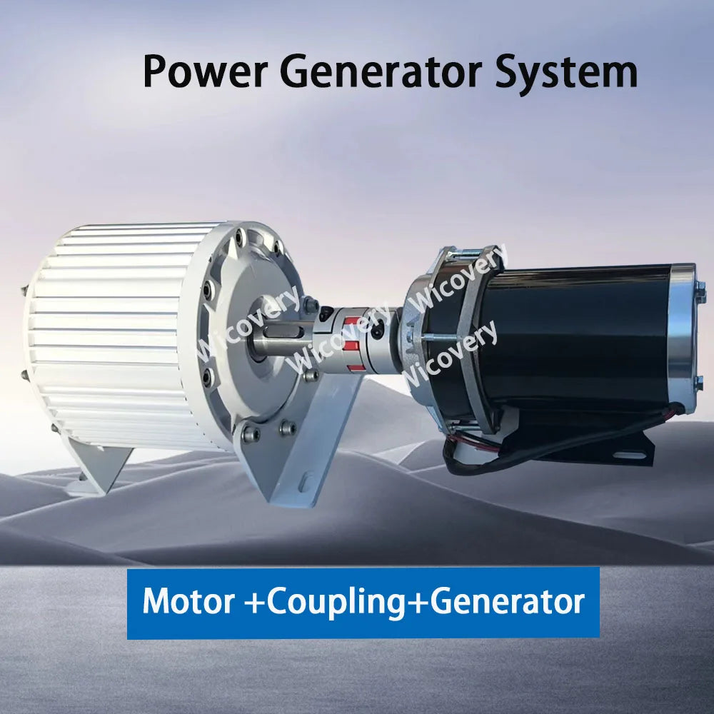 Low Noise 380V 5000W 10KW 20KW 30KW Permanent Magnet Generator With 48V 60V 24V DC Motor Complete Set Power Generator System