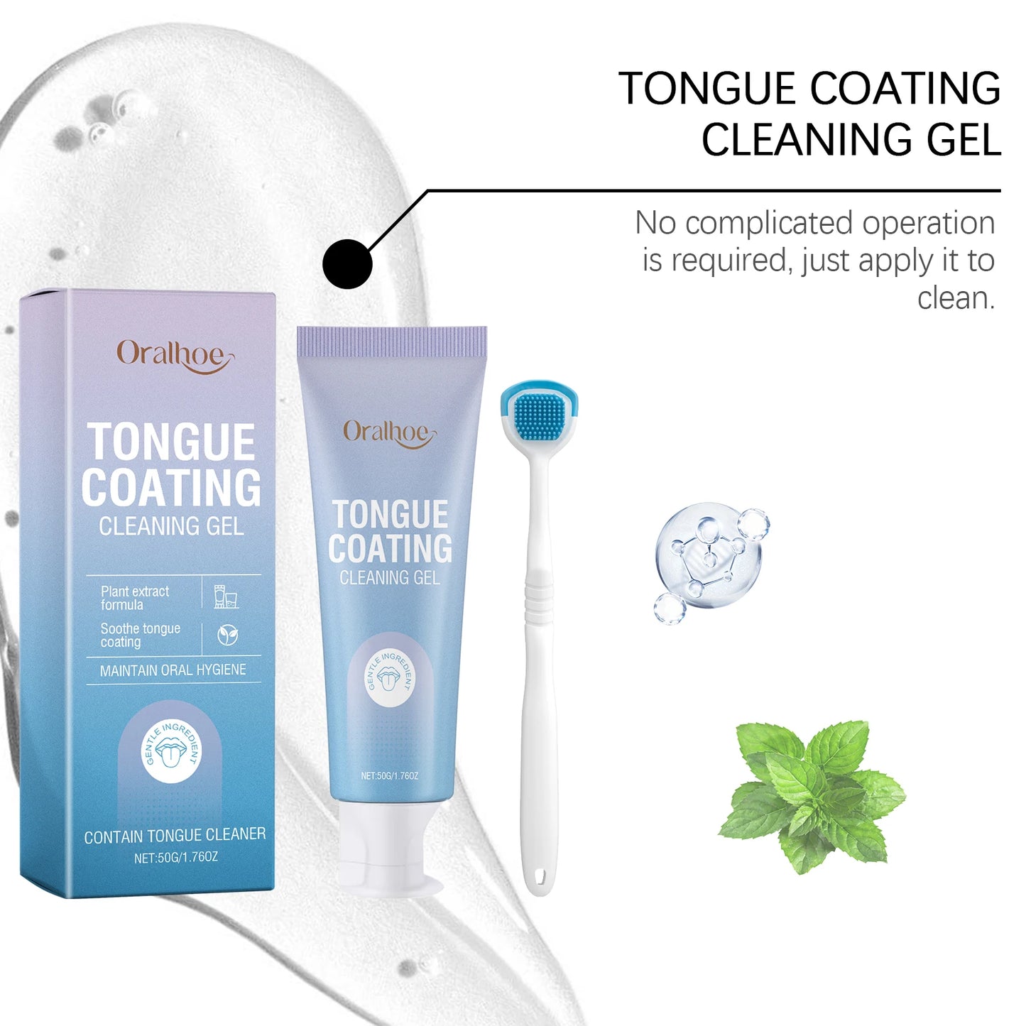 Tongue Cleaning Gel Removes Tongue Coating Inhibits Oral Bacteria Improve Bad Breath Fresh Breath Care Tongue Cleaning Gel Set