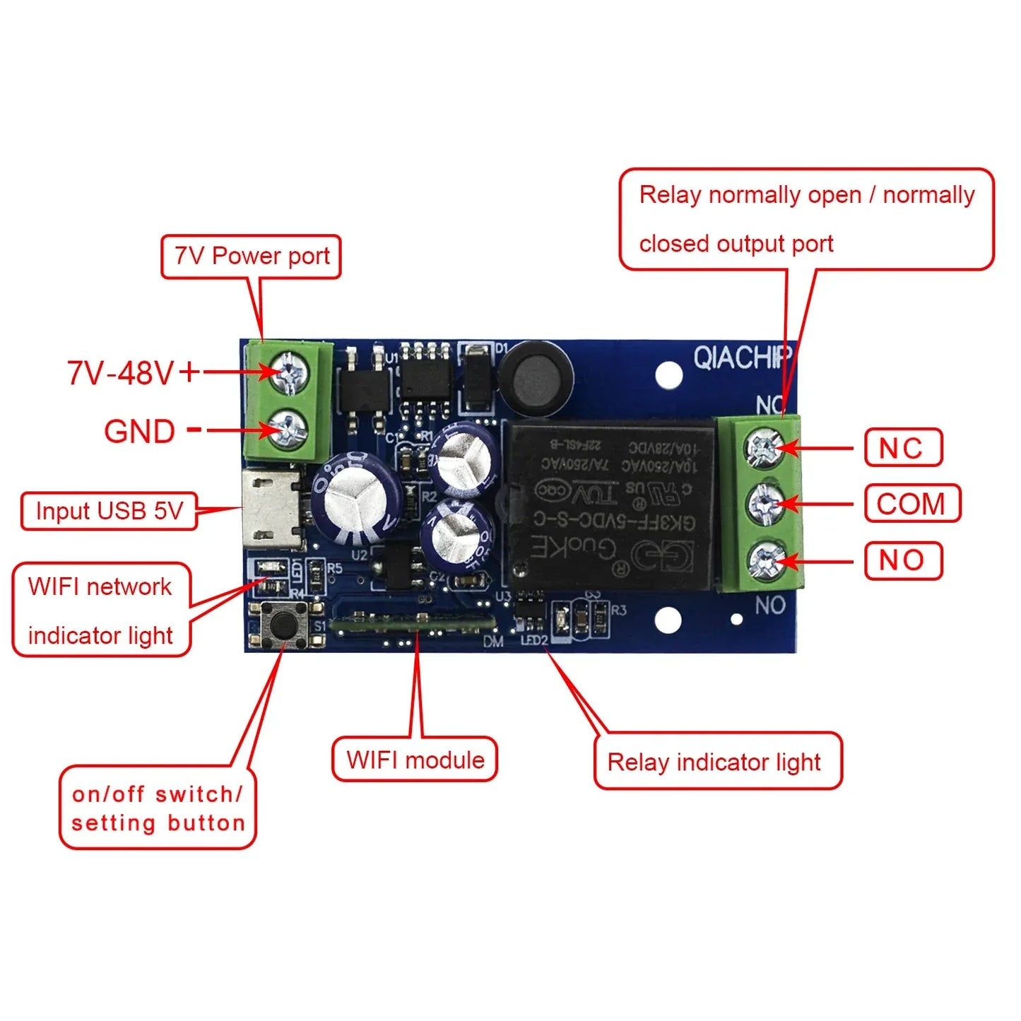 EWelink Dry Contacts Smart WiFi Relay Smart Switch DC5V-48V Wireless Remote Control 1 Way Alexa Google Home