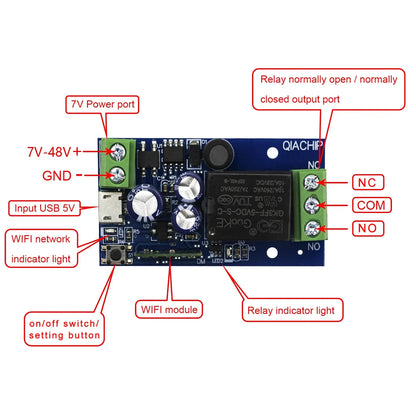 EWelink Dry Contacts Smart WiFi Relay Smart Switch DC5V-48V Wireless Remote Control 1 Way Alexa Google Home
