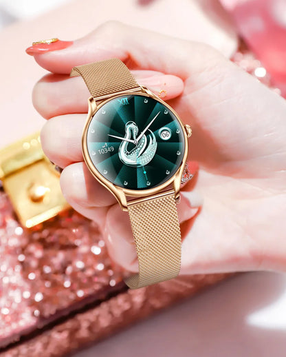 2025 New AMOLED Screen 7.9mm Ultra-thin Women Blue Tooth Call Smart Watch Heart Rate Health Lady Music Sport Fitness Smartwatch