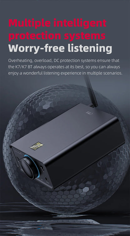 FiiO K7/K7BT  Balanced HiFi DAC Headphone Amplifier AK4493S*2, XMOS XU208 PCM384kHz DSD256,USB/Optical/Coaxial/RCA Inputs
