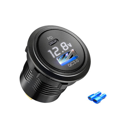12v usb socket with voltmeter  usb c fast charge car charger for  bmw e46 bmw e61 e60 bmw f30 bmw f10 f20 e39 e90 e91 bmw x3 e83