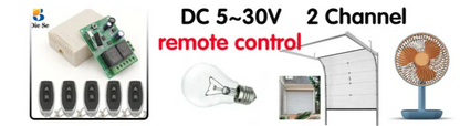 433MHz Universal Wireless Remote Control AC220V 2CH rf Relay Receiver and Transmitter for Universal Garage door and gate Control