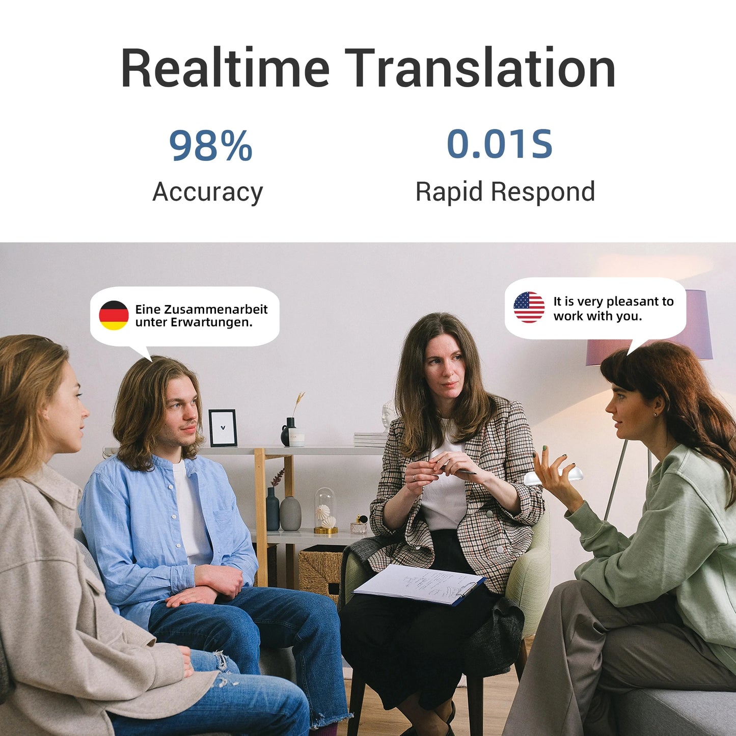 Voice Translate 144 Language APP Bluetooth Multi Languages Instant Translated Wireless Real Time Translator for Traveling Learn