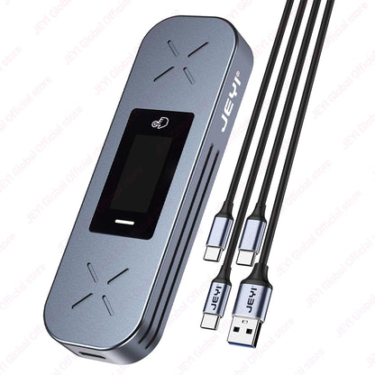 JEYI Visual Smart M.2 NVMe NGFF SSD Enclosure, Supports 5s Write Protection, 3s Re-connect, USB 3.2 Gen2 10Gbps, UASP Trim