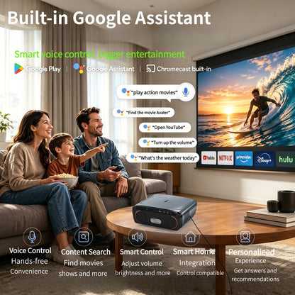 4200 ANSI 4K UHD Projector Smart Android 14 Google TV Video Beamer 2.4G+5G WiFi6 TOF Auto Focus Dual Speaker Home Theater 2026