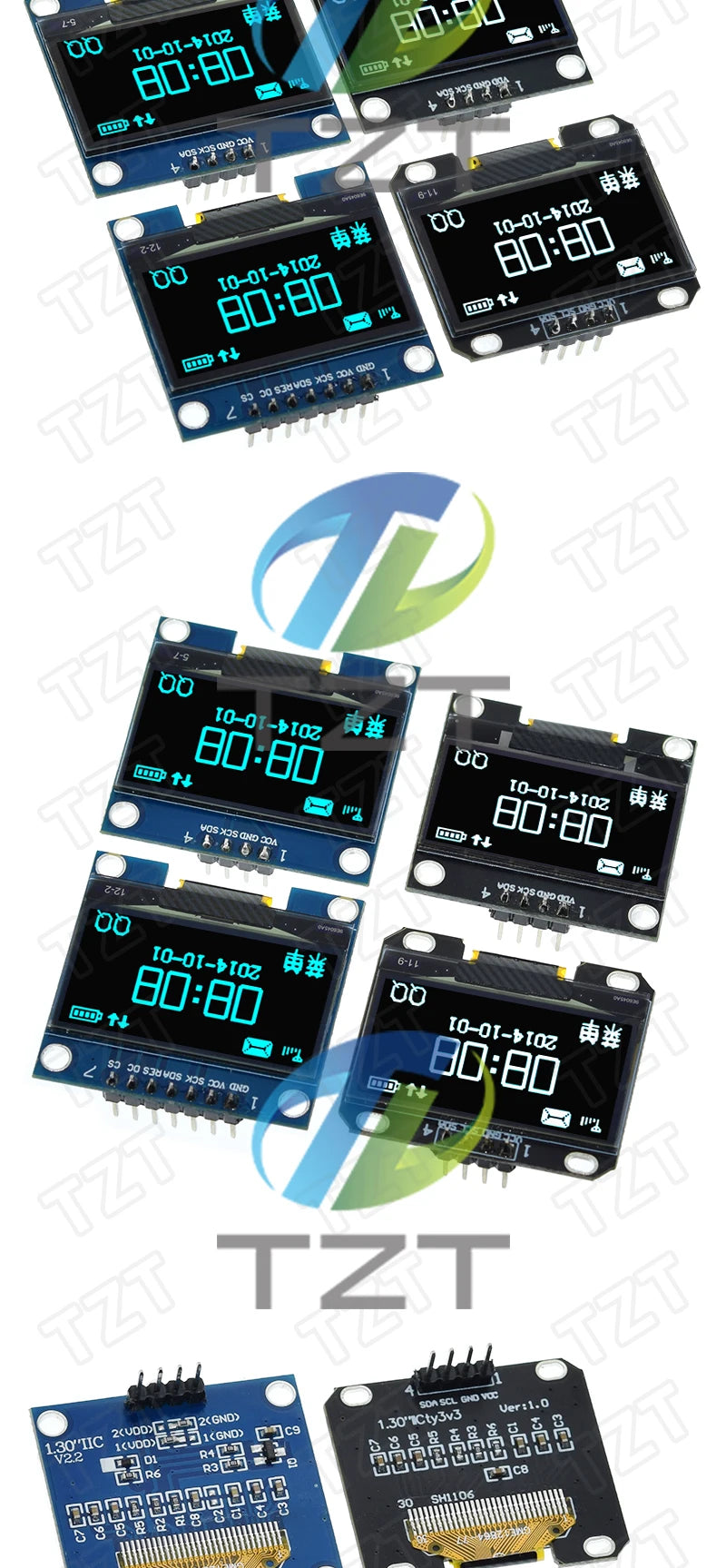 1.3 inch OLED module SPI/IIC I2C Communicate white/blue color 128X64 1.3 inch OLED LCD LED Display Module 1.3" OLED Module